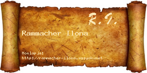 Rammacher Ilona névjegykártya